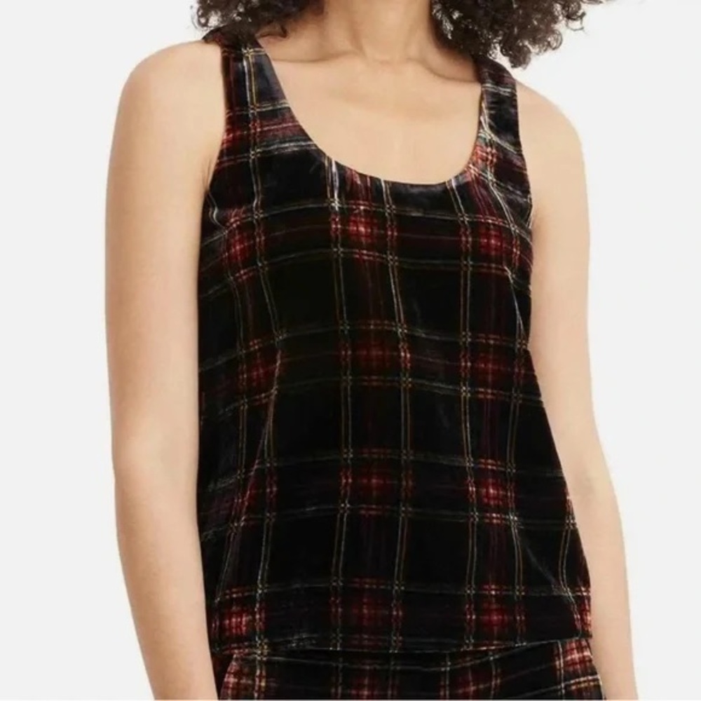 J. Crew Velvet Tartan Plaid Tank. New with tags. Size 8.